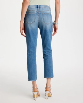 Floral Patchwork Girlfriend Crop Jeans click to view larger image.