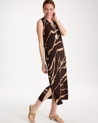 Travelers™ Zebra Double V-Neck Maxi Dress click to view larger image.