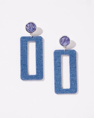 Denim Linear Drop Earrings