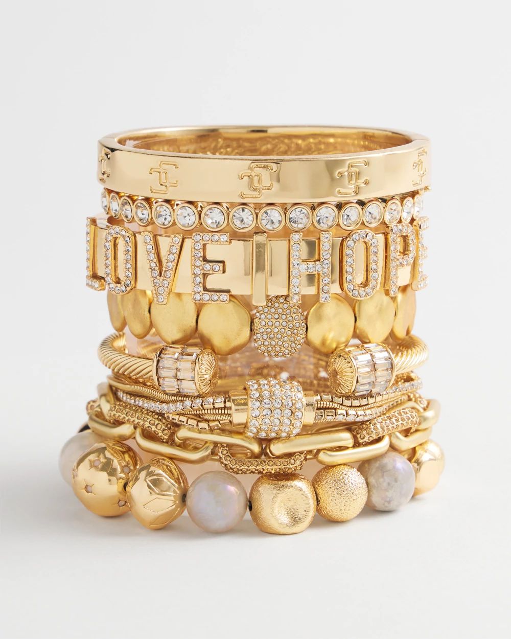Gold Tone Mixed Bead Bracelet