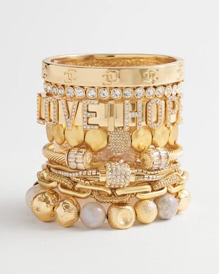 Gold Tone Mixed Bead Bracelet