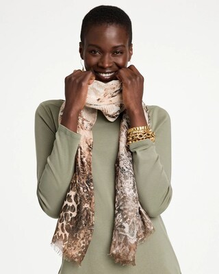 Python Printed Oblong Scarf click to view larger image.