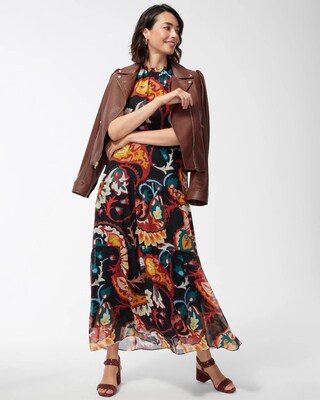 Chiffon Floral Tiered Maxi Dress