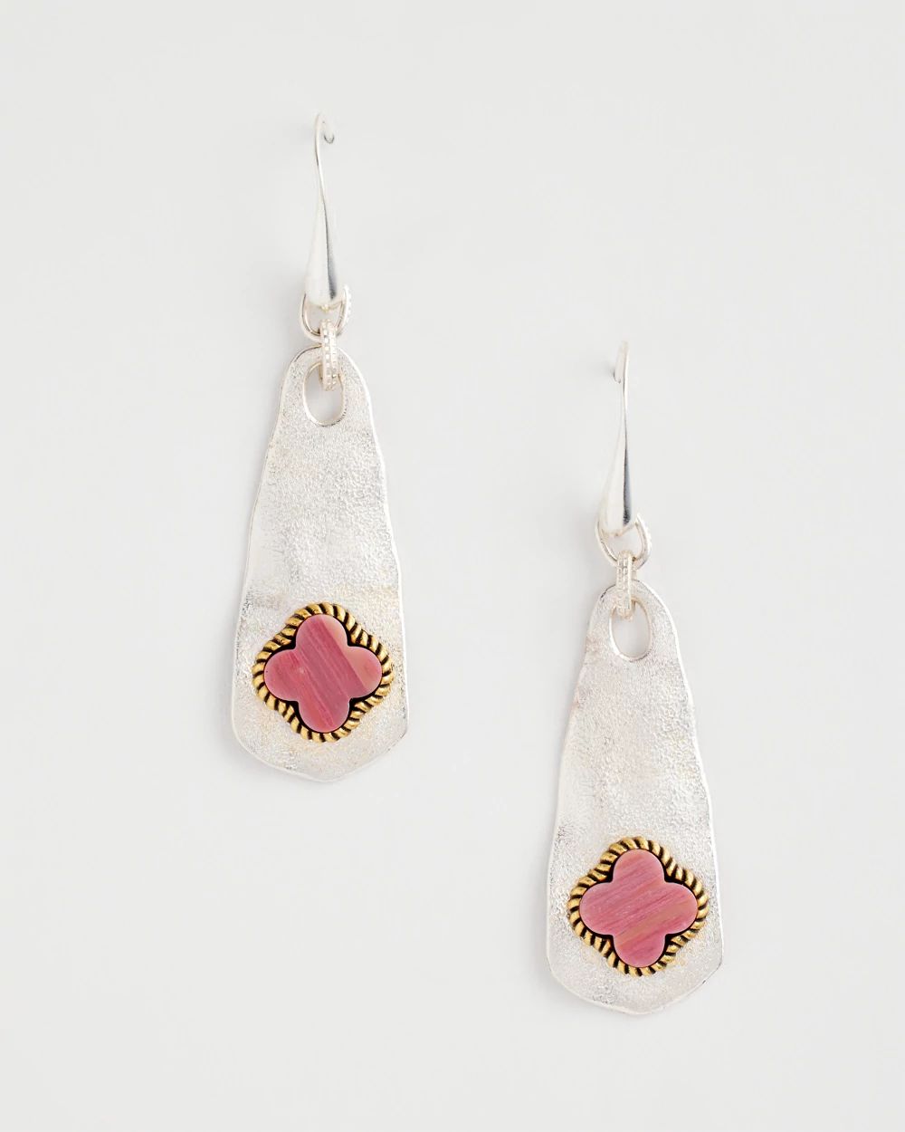 No Droop® Rhodonite Linear Drop Earrings
