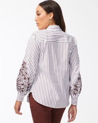 Poplin Stripe Embellished Shirt
