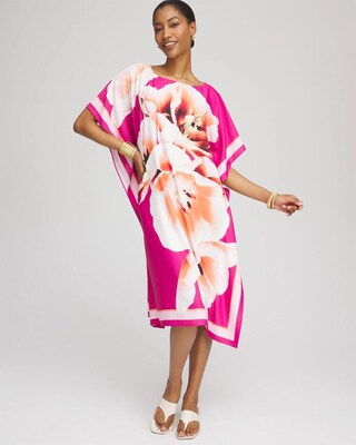 Floral Silky Kaftan Dress click to view larger image.