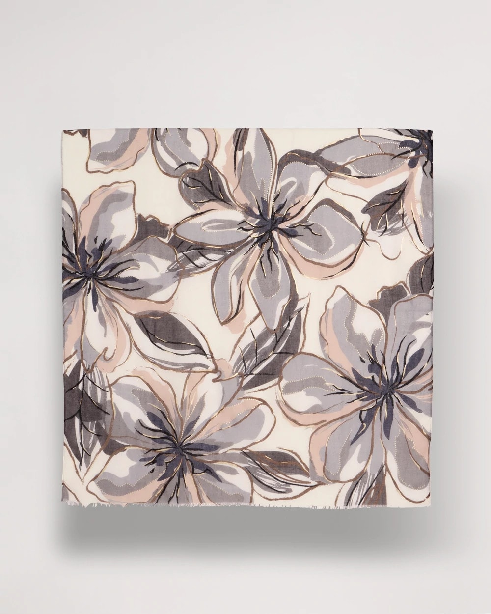 Foiled Floral Oblong Scarf