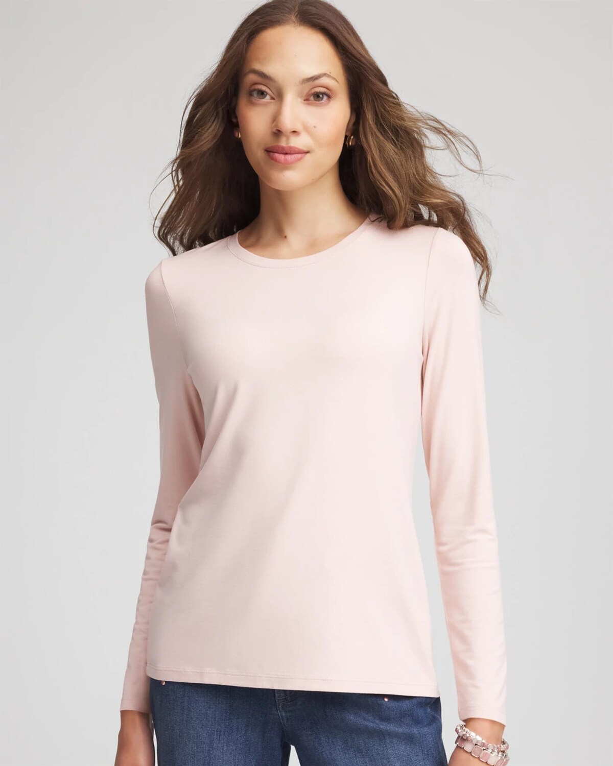 Chico's Touch Of Cool Layering Tee In Pink In Pink