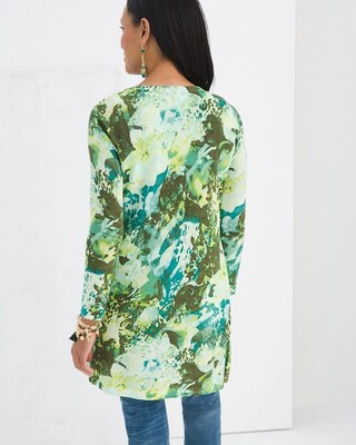 Animal- & Foliage-Print Cardigan