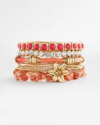 Bold Orange Goldtone Slip-On Bracelet click to view larger image.