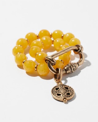 Yellow Jade Carabiner Bracelet
