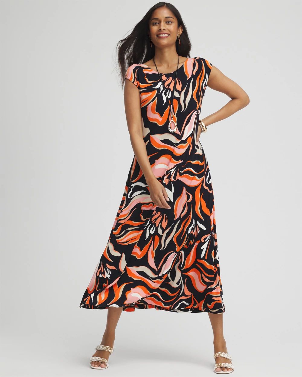 Travelers™ Floral V-Back Maxi Dress click to view larger image.