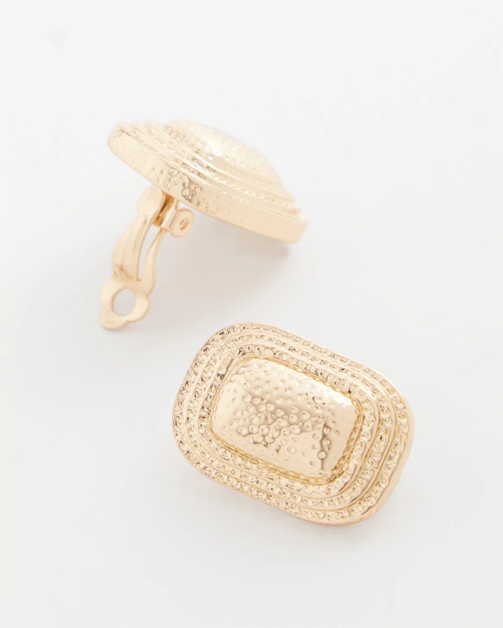 No Droop® Goldtone Square Clip-On Earrings