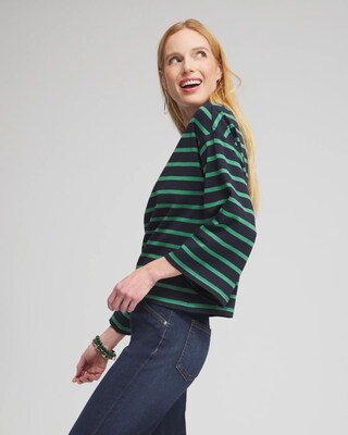 Stripe Wide Sleeve Top