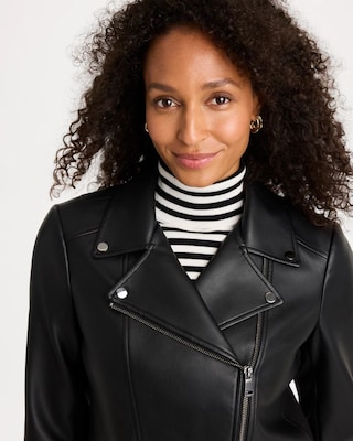 Faux Leather Moto Jacket click to view larger image.