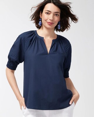 Pleated Sleeve Top