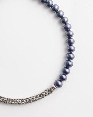 Peacock Pearl Collar Necklace click to view larger image.