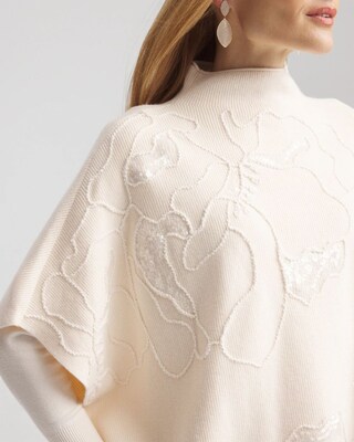 Embroidered Cashmere Blend Poncho click to view larger image.