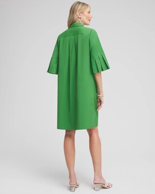 Poplin Pleat Sleeve Popover Dress