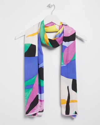 Silk Blend Tropical Oblong Scarf