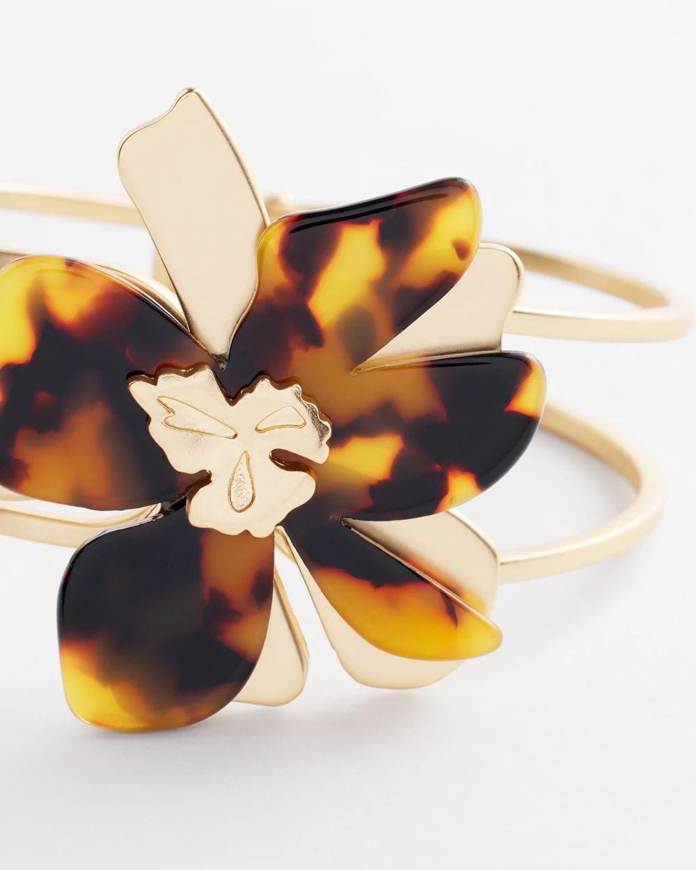 Floral Tortoise Cuff Bracelet