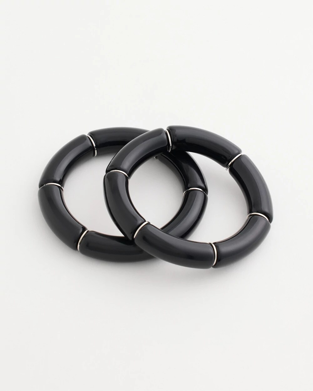 Black Stretch Bracelets Set of Two