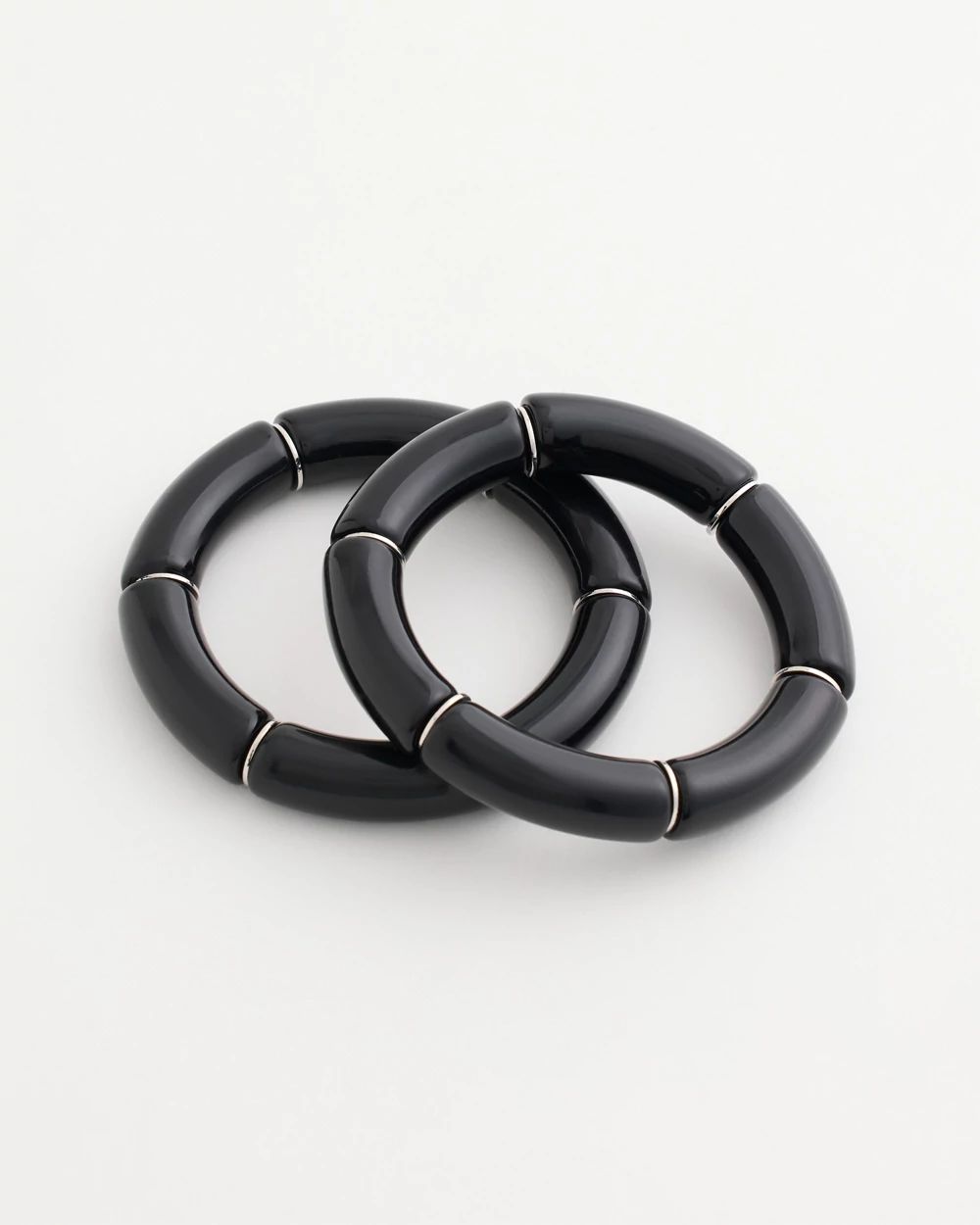 Black Stretch Bracelets Set of Two click to view larger image.