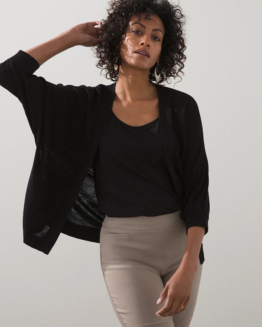 Faux Pleat Cardigan