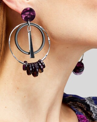 Purple Orb Drop Earrings