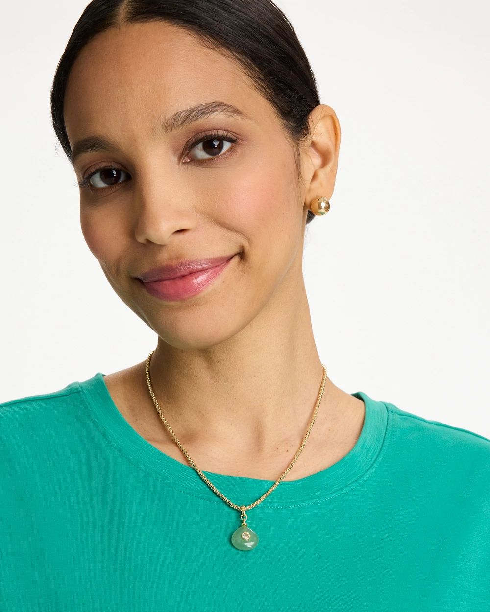 Aventurine Stone Pendant Necklace click to view larger image.