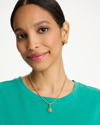 Aventurine Stone Pendant Necklace click to view larger image.