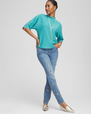 Short-Sleeve Pullover Sweater click to view larger image.