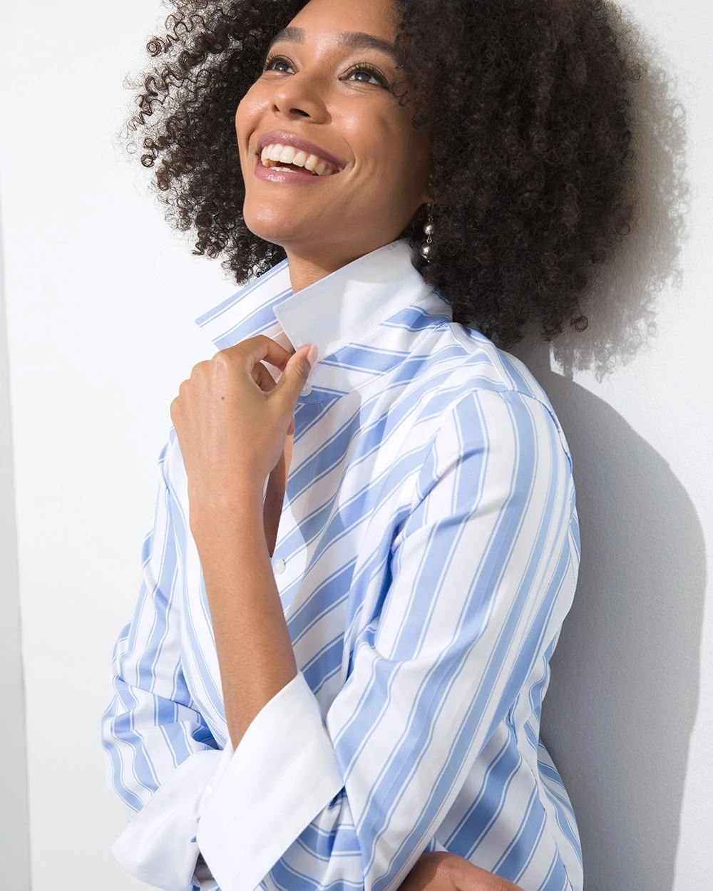 No-Iron Stretch Cool Stripe Shirt