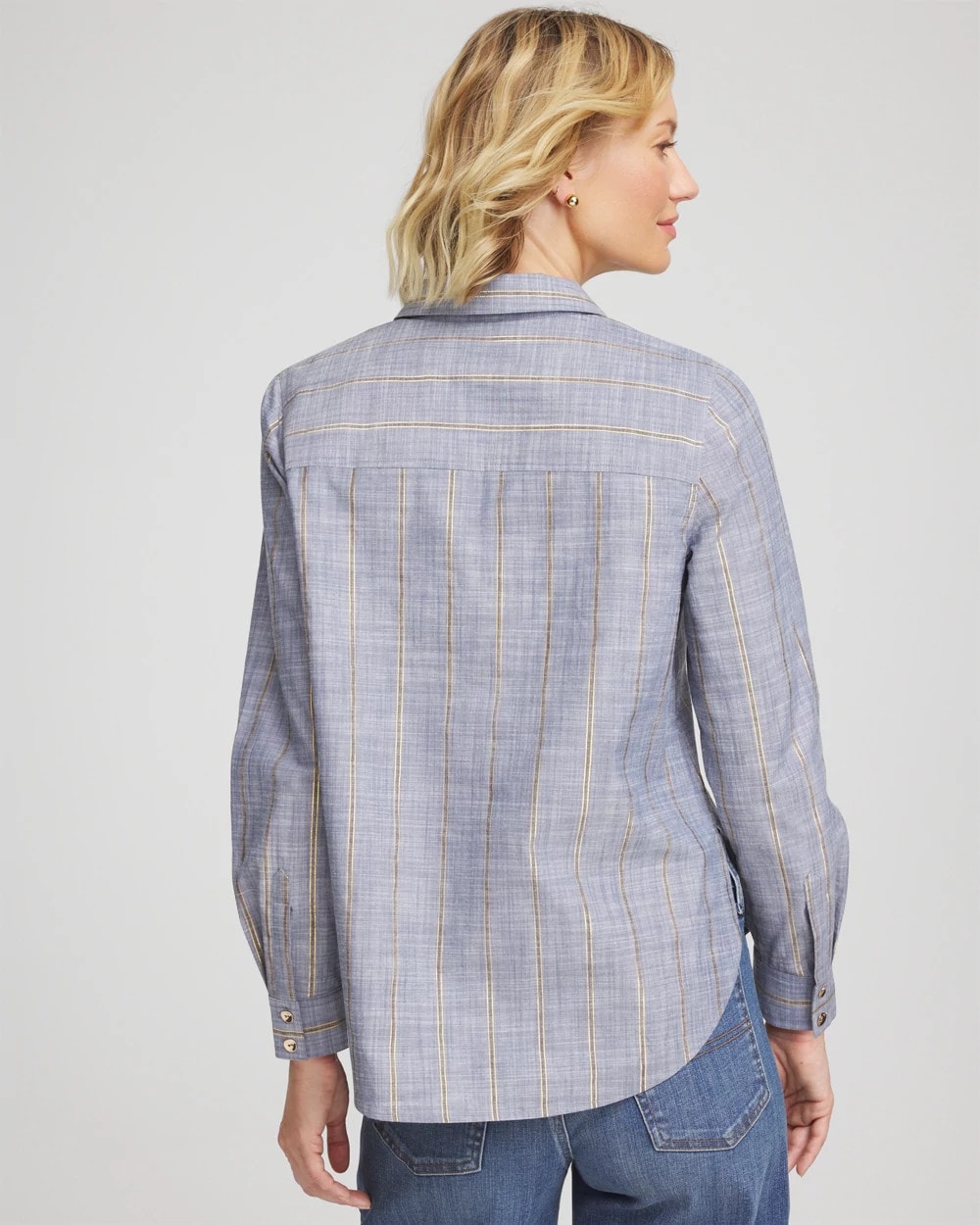 Striped Soft Denim Popover