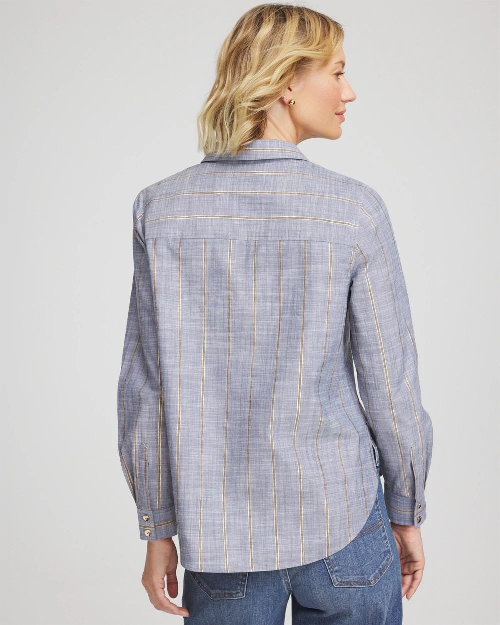 Striped Soft Denim Popover