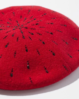 Cashmere Blend Rhinestone Beret