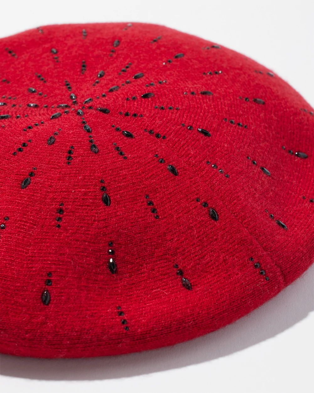 Cashmere Blend Rhinestone Beret