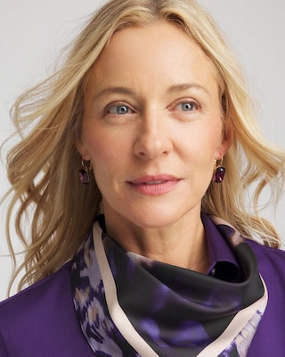 Purple Gem Drop Earrings click to view larger image.