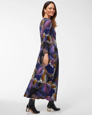 Abstract Print Column Dress