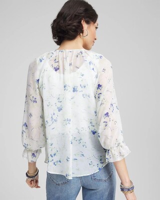 Georgette Sheer Ruffle Blouse click to view larger image.