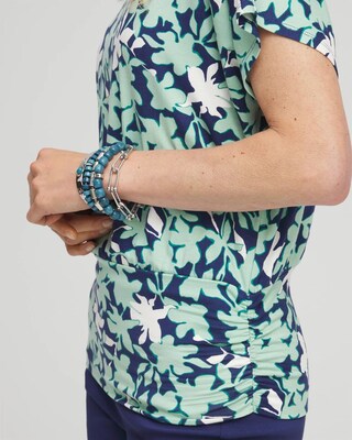 Touch of Cool™ Floral Banded Hem Top click to view larger image.