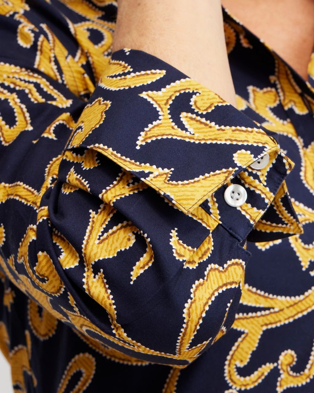 No Iron™ 3/4 Sleeve Filigree Print Shirt