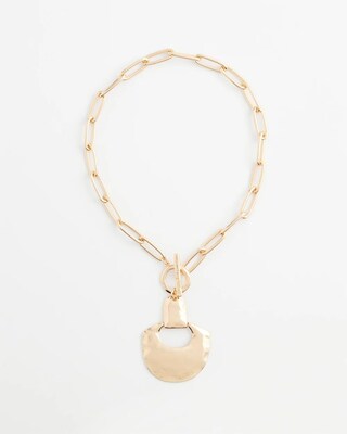 Goldtone Toggle Pendant Necklace click to view larger image.