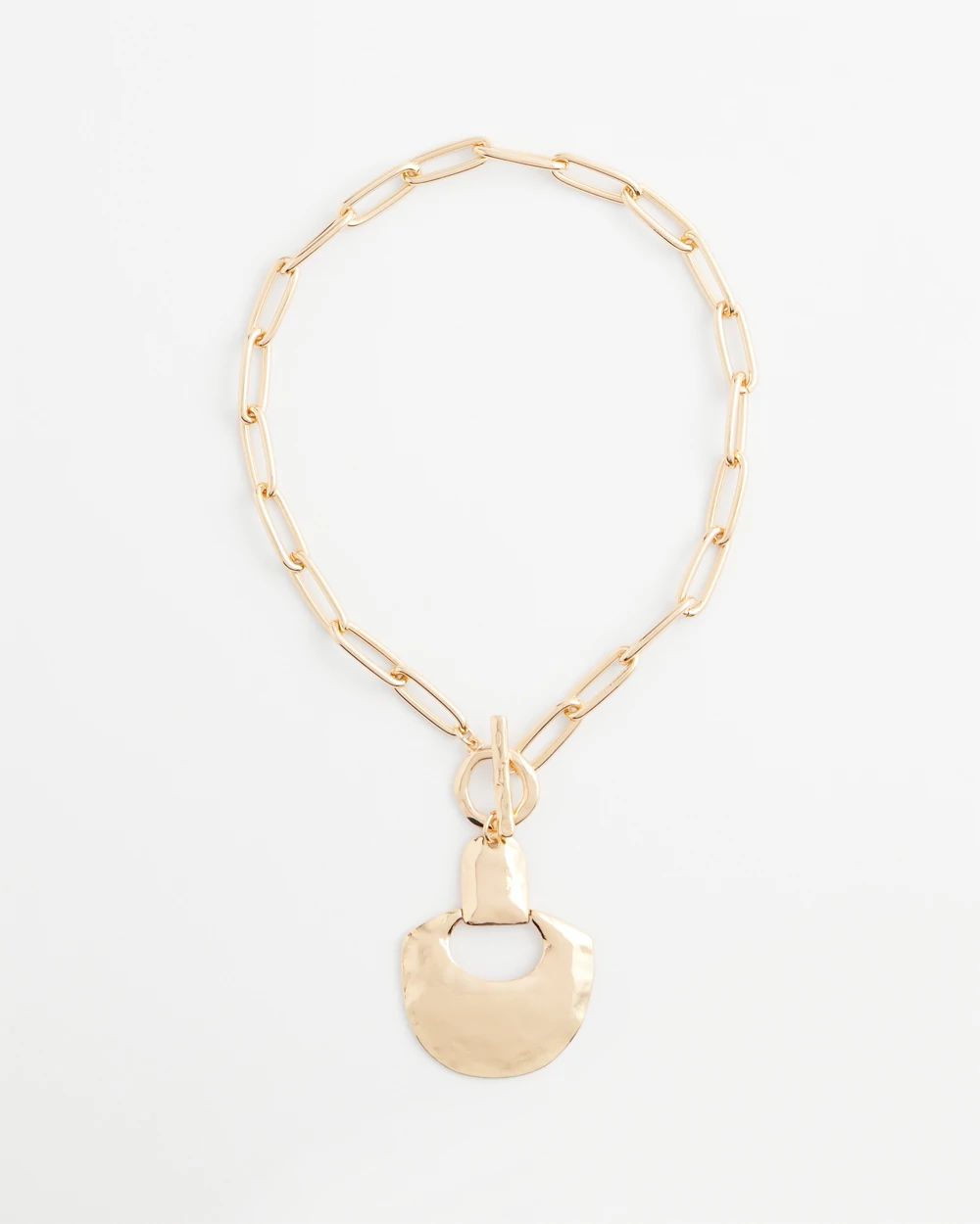 Goldtone Toggle Pendant Necklace