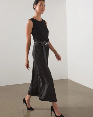 Black Label Stretch Satin Skirt