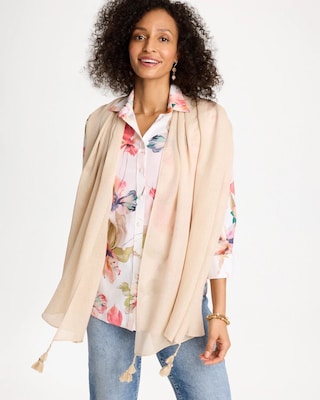 Woven Metallic Oblong Scarf click to view larger image.