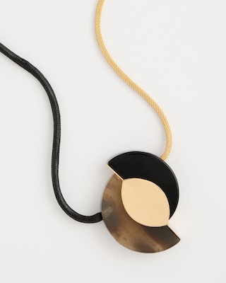 Neutral Resin Pendant Necklace click to view larger image.