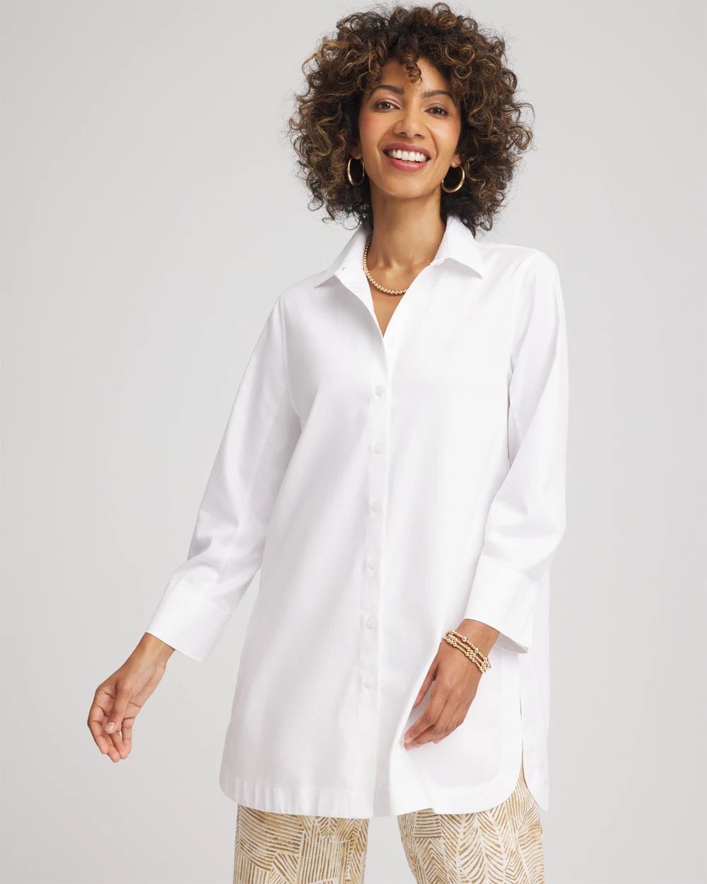 No Iron™ Classic Button Down Tunic