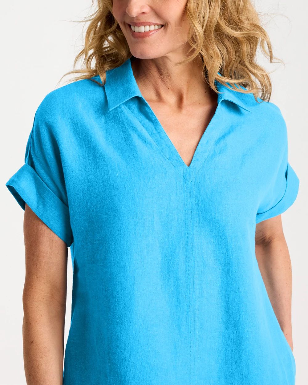 Linen Collared Dress click to view larger image.