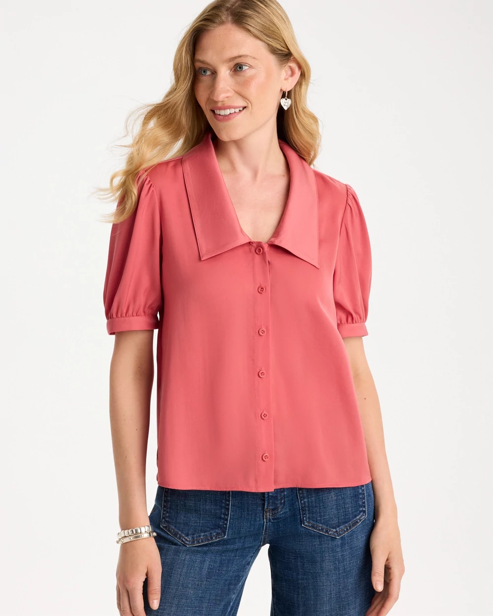 Satin Peter Pan Collar Blouse, photo 1 of 5
